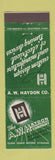 Matchbook Cover - AW Haydon Company Timing Motors Waterbury CT