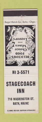 Matchbook Cover - Stagecoach Inn Bath ME