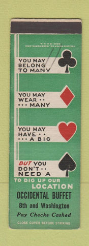 Matchbook Cover - Occidental Buffet SAMPLE