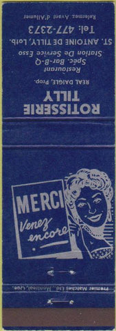 Matchbook Cover - Rotisserie girlie Canada