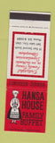 Matchbook Cover - Hansa House Family Buffet Salt Lake City UT