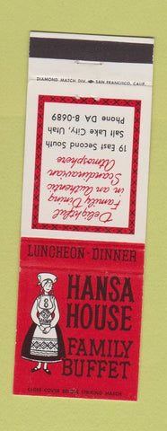 Matchbook Cover - Hansa House Family Buffet Salt Lake City UT