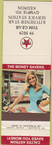 Matchbook Cover - Caltex oil gas Kedron Australia girlie