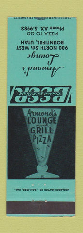 Matchbook Cover - Armond's Lounge Bountiful UT Pizza TEAL