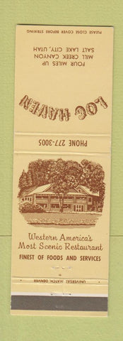 Matchbook Cover - Log Haven Salt Lake City UT restaurant