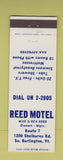 Matchbook Cover - Reed Motel South Burlington VT