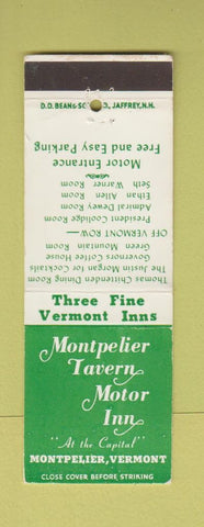 Matchbook Cover - Montpelier Tavern Motor Inn VT WEAR