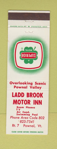 Matchbook Cover - Ladd Brook Motor Inn Pownal VT