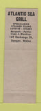 Matchbook Cover - Atlantic Sea Grill Bangor ME