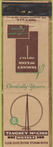 Matchbook Cover - Tangney McGinn Hotels Waterloo Ames IA WORN