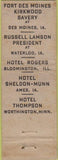 Matchbook Cover - Tangney McGinn Hotels Waterloo Ames IA WORN