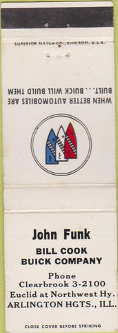 Matchbook Cover - Funk Buick Arlington Heights IL