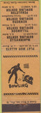 Matchbook Cover - Bowling Tillamook Newburg Pendelton OR WEAR