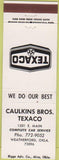 Matchbook Cover - Texaco oil gas Weatherford OK