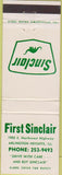 Matchbook Cover - First Sinclair oil gas Arlington Heights IL
