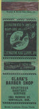 Matchbook Cover - Clark's Barber Shop Corvallis OR
