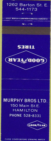 Matchbook Cover - Goodyear tires Hamilton ON Canada