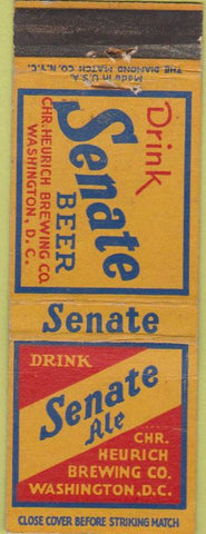 Matchbook Cover - Senate Beer Washington DC