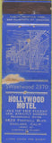 Matchbook Cover - Hollywood Motel Oakland CA Chevrolet WORN