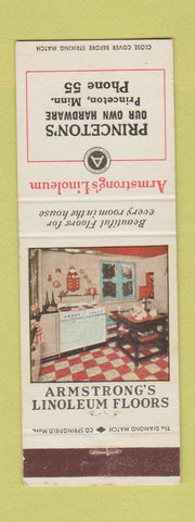 Matchbook Cover - Armstrong Linoleum Princeton MN low phone #