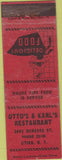 Matchbook Cover - Otto's Restaurant Utica NY WEAR