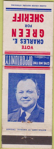 Matchbook Cover - Charles Green Sheriff NO TOWN