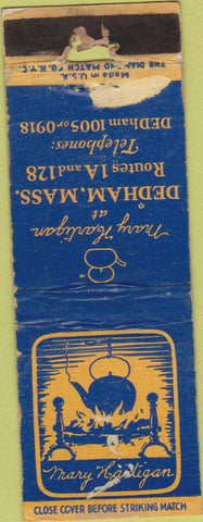 Matchbook Cover - Mary Hartingan Dedham MA PAPER LOSS