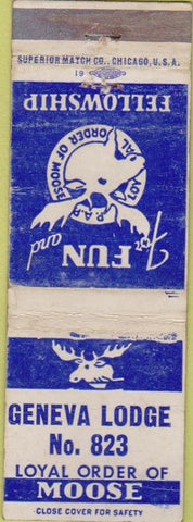 Matchbook Cover - Moose Lodge Geneva POOR