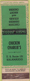 Matchbook Cover - Chicken Carlies Kalamazoo MI CREASE Arrow