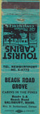 Matchbook Cover - Beach Road Grove Salisbury MA POOR