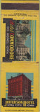 Matchbook Cover - Jefferson Hotel Iowa City IA