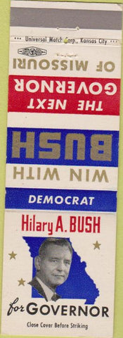 Matchbook Cover - Hilary Bush for Governor MO