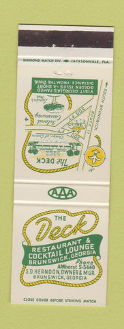 Matchbook Cover - The Deck Restaurant Brunswick GA