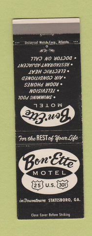 Matchbook Cover - Bon Ette Motel Statesboro GA