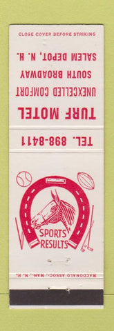 Matchbook Cover - Turf Motel Salem Depot NH Horse Racing Sports Results