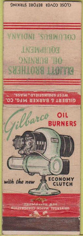 Matchbook Cover - Gilbarco Oil Burners Columbus IN WORN
