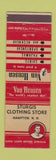 Matchbook Cover - Van Heusen Men's Clothes Sturgis Clothing Hampton NH