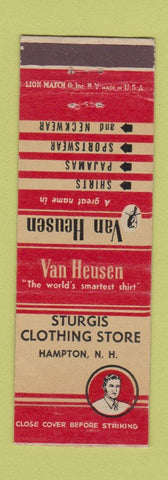 Matchbook Cover - Van Heusen Men's Clothes Sturgis Clothing Hampton NH