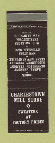 Matchbook Cover - Charlestown Mill Store Sweaters NH Pittsfield MA