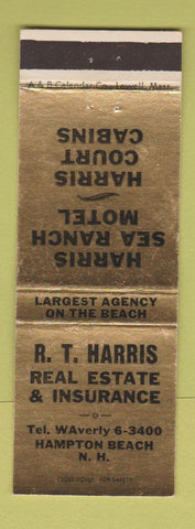 Matchbook Cover - RT Harris Real Estate Insurance Hampton Beach NH WEAR