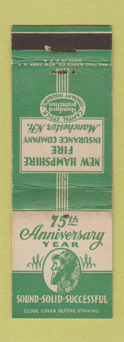 Matchbook Cover - New Hampshire Fire Insurance Manchester NH