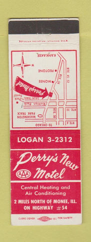 Matchbook Cover - Perry's New Motel Monee IL