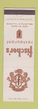 Matchbook Cover - Fischer's Restaurant Belleville IL