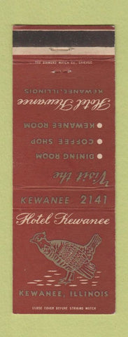 Matchbook Cover - Hotel Kewanee IL