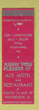 Matchbook Cover - Ace Motel Restaurant Woodstock IL low phone #