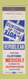 Matchbook Cover - Clifford Messerly Supervisor Webster County Election IA