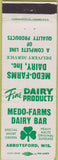 Matchbook Cover - Medo Farms Dairy Bar Abbotsford WI