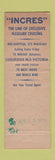 Matchbook Cover - Incres Line Cruise New York City