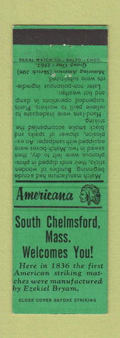 Matchbook Cover - Perkins Americana South Chelmsford MA