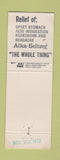 Matchbook Cover - Alka Seltzer  antacid
